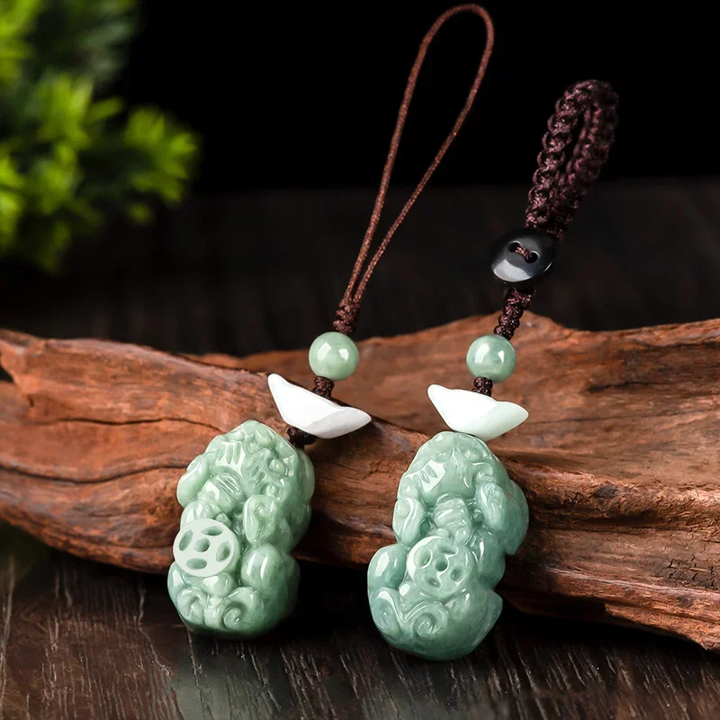 Men Accessories Chain - Smeraldo birmano Pixiu Yuanbao Catena per