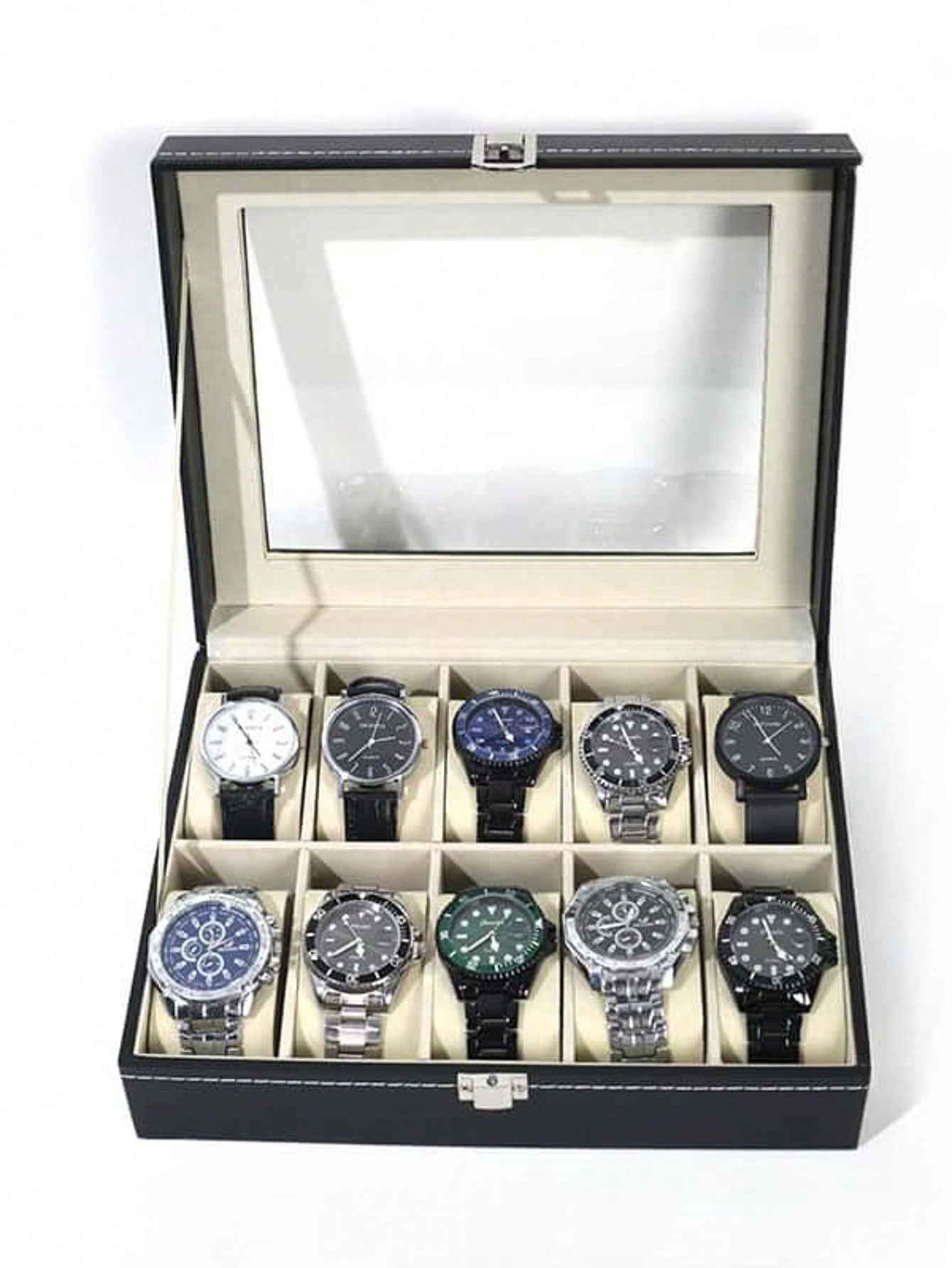 Men'S Accessories Case - Scatola Porta Orologi in Pelle con