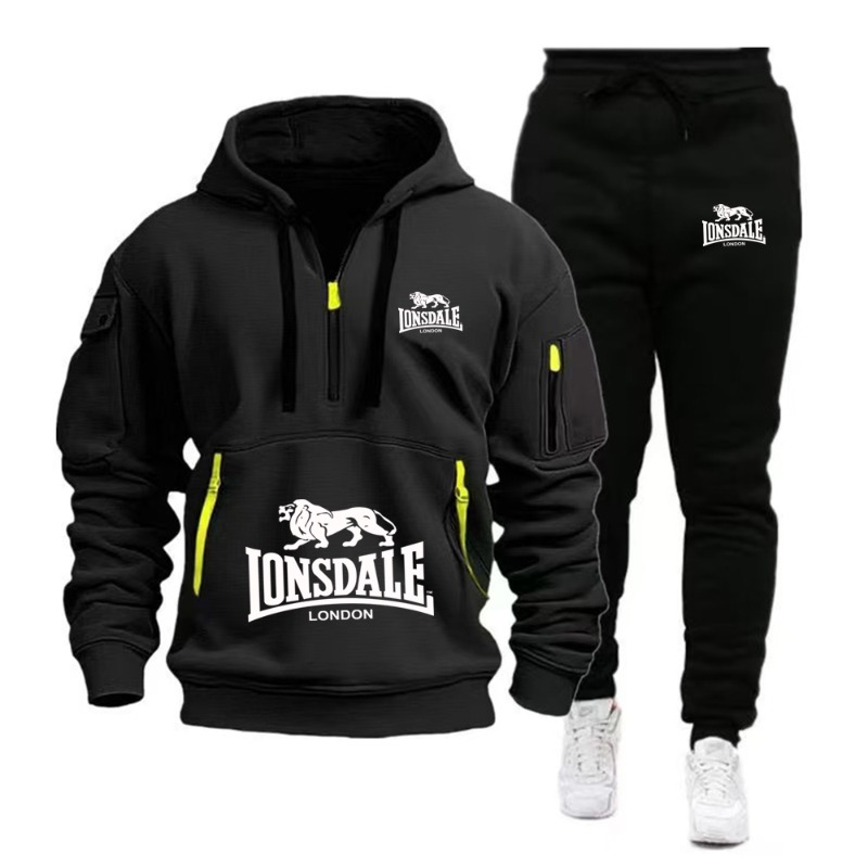 Men'S Accessories Pouch - LONSDALE Set Felpa con Cappuccio e