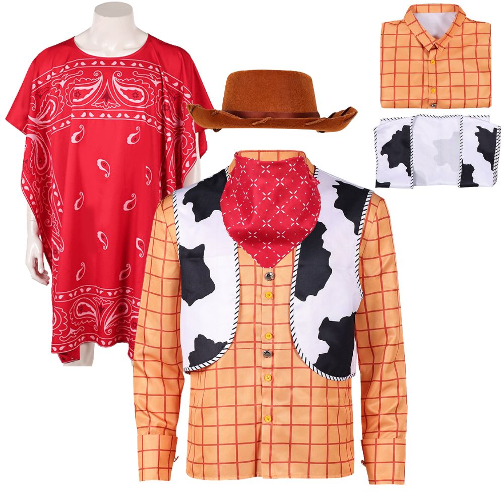 Men'S Accessories Designer - Costume da Woody per Adulti, Camicia