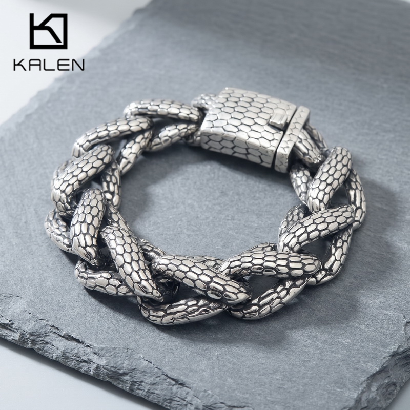 Men Accessories Bd - Bracciale da uomo Kalen Snake Skin