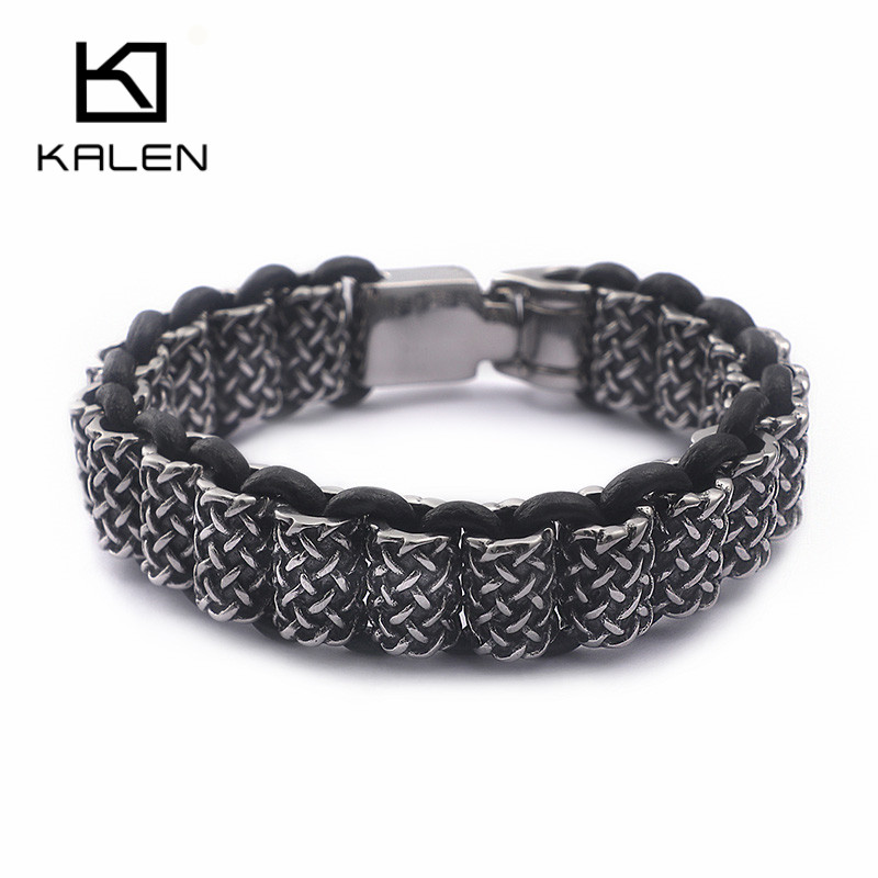 KALEN Vintage Black Leather Li - Men Accessories Bd recensione e prezzo